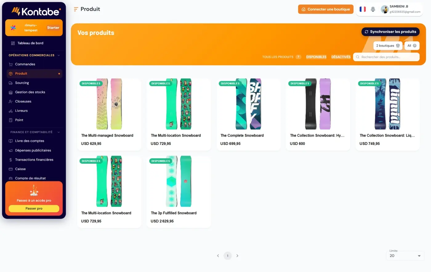 Kontabe — Produit